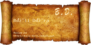 Béli Dóra névjegykártya